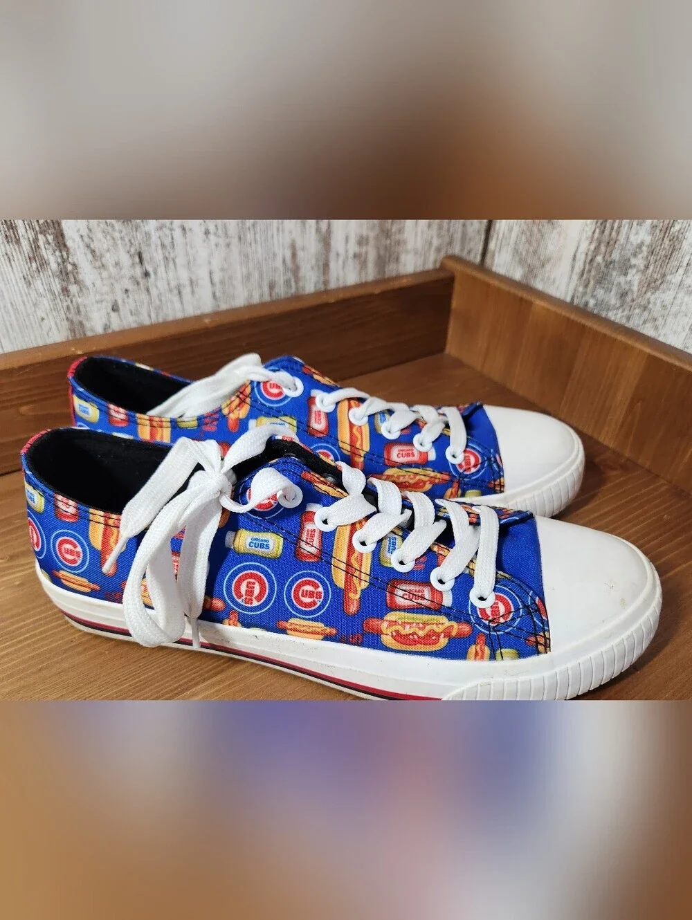 Chicago Cubs Baseball Wrigley Ballpark-Themed Low-Top Sneakers Hotdog Game Day